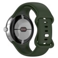 For Google Pixel Watch 2 Solid Color Silicone Watch Band, Size:S Size(Green)