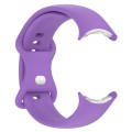 For Google Pixel Watch 2 Solid Color Silicone Watch Band, Size:S Size(Purple)