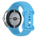 For Google Pixel Watch 2 Solid Color Silicone Watch Band, Size:L Size(Sky Blue)