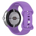 For Google Pixel Watch 2 Solid Color Silicone Watch Band, Size:L Size(Purple)