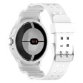 For Google Pixel Watch 2 Integrated Fully Enclosed Silicone Watch Band(White)