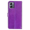 For Motorola Moto G14 Glitter Powder Flip Leather Phone Case(Purple)