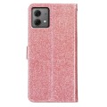 For Motorola Moto G84 5G Glitter Powder Flip Leather Phone Case(Rose Gold)