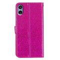 For Sony Xperia 5 V Glitter Powder Flip Leather Phone Case(Rose Red)