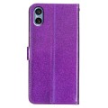 For Sony Xperia 5 V Glitter Powder Flip Leather Phone Case(Purple)