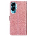 For Honor 90 Lite Glitter Powder Flip Leather Phone Case(Rose Gold)