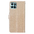 For Honor X6a Glitter Powder Flip Leather Phone Case(Gold)