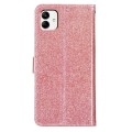 For Samsung Galaxy A05 Glitter Powder Flip Leather Phone Case(Rose Gold)