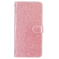 For Samsung Galaxy A55 Glitter Powder Flip Leather Phone Case(Rose Gold)