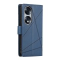 For Honor 70 PU Genuine Leather Texture Embossed Line Phone Case(Blue)