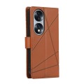 For Honor 70 PU Genuine Leather Texture Embossed Line Phone Case(Brown)