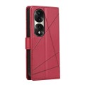 For Honor 70 Pro PU Genuine Leather Texture Embossed Line Phone Case(Red)