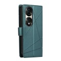 For Honor 70 Pro PU Genuine Leather Texture Embossed Line Phone Case(Green)