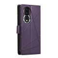 For Honor 80 PU Genuine Leather Texture Embossed Line Phone Case(Purple)