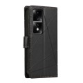 For Honor 80 GT PU Genuine Leather Texture Embossed Line Phone Case(Black)