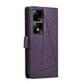 For Honor 80 GT PU Genuine Leather Texture Embossed Line Phone Case(Purple)