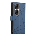 For Honor 90 Pro PU Genuine Leather Texture Embossed Line Phone Case(Blue)