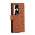 For Honor 90 Pro PU Genuine Leather Texture Embossed Line Phone Case(Brown)