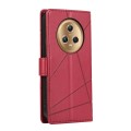 For Honor Magic5 PU Genuine Leather Texture Embossed Line Phone Case(Red)