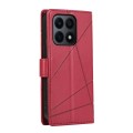 For Honor X8a PU Genuine Leather Texture Embossed Line Phone Case(Red)