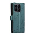 For Honor X8a PU Genuine Leather Texture Embossed Line Phone Case(Green)