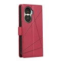 For Honor X40i PU Genuine Leather Texture Embossed Line Phone Case(Red)