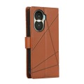For Honor X40i PU Genuine Leather Texture Embossed Line Phone Case(Brown)