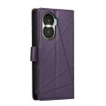 For Honor X40i PU Genuine Leather Texture Embossed Line Phone Case(Purple)