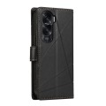 For Honor X50i PU Genuine Leather Texture Embossed Line Phone Case(Black)