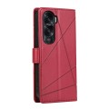 For Honor X50i PU Genuine Leather Texture Embossed Line Phone Case(Red)