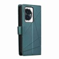 For Honor 100 PU Genuine Leather Texture Embossed Line Phone Case(Green)