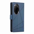 For Honor 100 Pro PU Genuine Leather Texture Embossed Line Phone Case(Blue)