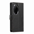 For Honor 100 Pro PU Genuine Leather Texture Embossed Line Phone Case(Black)