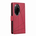 For Honor 100 Pro PU Genuine Leather Texture Embossed Line Phone Case(Red)