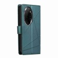 For Honor 100 Pro PU Genuine Leather Texture Embossed Line Phone Case(Green)