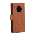 For Huawei Mate 30 PU Genuine Leather Texture Embossed Line Phone Case(Brown)