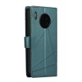For Huawei Mate 30 PU Genuine Leather Texture Embossed Line Phone Case(Green)