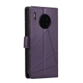 For Huawei Mate 30 PU Genuine Leather Texture Embossed Line Phone Case(Purple)