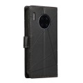 For Huawei Mate 30 Pro PU Genuine Leather Texture Embossed Line Phone Case(Black)