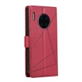 For Huawei Mate 30 Pro PU Genuine Leather Texture Embossed Line Phone Case(Red)