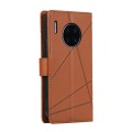 For Huawei Mate 30 Pro PU Genuine Leather Texture Embossed Line Phone Case(Brown)