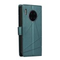 For Huawei Mate 30 Pro PU Genuine Leather Texture Embossed Line Phone Case(Green)