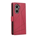 For Huawei nova 10 SE PU Genuine Leather Texture Embossed Line Phone Case(Red)