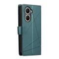 For Huawei nova 10 SE PU Genuine Leather Texture Embossed Line Phone Case(Green)