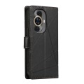 For Huawei nova 11 PU Genuine Leather Texture Embossed Line Phone Case(Black)