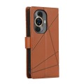 For Huawei nova 11 PU Genuine Leather Texture Embossed Line Phone Case(Brown)