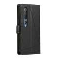 For Xiaomi Mi 10 PU Genuine Leather Texture Embossed Line Phone Case(Black)