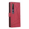 For Xiaomi Mi 10 PU Genuine Leather Texture Embossed Line Phone Case(Red)