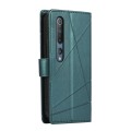 For Xiaomi Mi 10 PU Genuine Leather Texture Embossed Line Phone Case(Green)