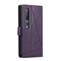 For Xiaomi Mi 10 PU Genuine Leather Texture Embossed Line Phone Case(Purple)